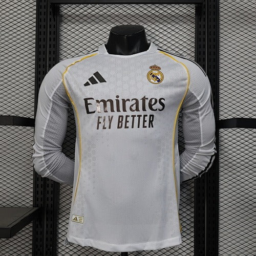 Real Madrid Home Long Sleeve (Player Version) – 2025–26